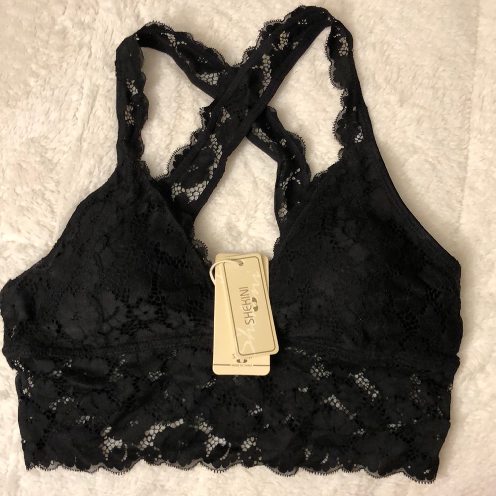 NWT Shekini Black Lace Bralette